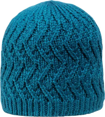 Giesswein Strickmütze Zickzack-Strick Kreuzeck in blau