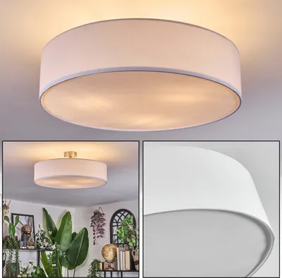 Produktbild von Mels Deckenlampe aus Metall/Stoff/Kunststoff in Nickel-matt/Weiß
