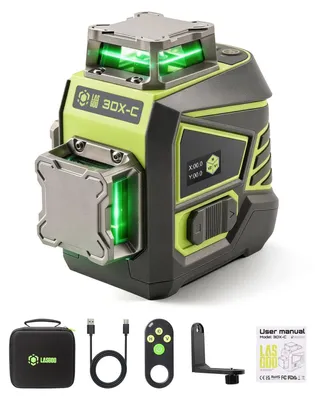 Zdjęcie produktu dla Poziomica laserowa, zielony laser, 3x360° - samopoziomująca, bateria 4000 mAh