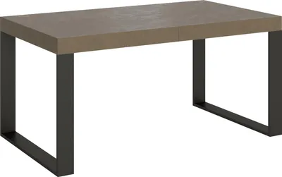 Produktbild von Tecno ausziehbarer Tisch 160/264x90 cm, taubengrau mit anthrazitfarbenen Beinen