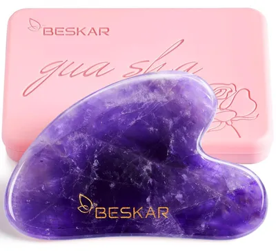 Image de Solidchoice - Massager Gua Sha en jade naturelle pour le visage et le corps