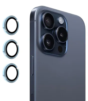 Obrázek produktu pro Pro Apple iPhone 16 Pro / 16 Pro Max Hliníkový kroužek fotoaparátu + H9 Tvrzené sklo Light Blue