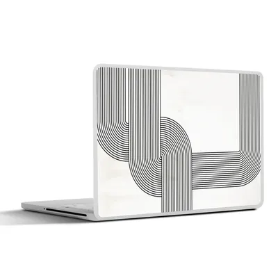 Produktbild von MuchoWow® Laptop Aufkleber Sticker Cover Schwarz - Weiß - Linie 32.5x23.5 cm - Sticker für Laptop - Selbstklebend