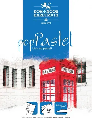 Zdjęcie produktu dla Blok do pasteli popPastel 245x345mm 20 ark 220g Biały Koh-i-noor