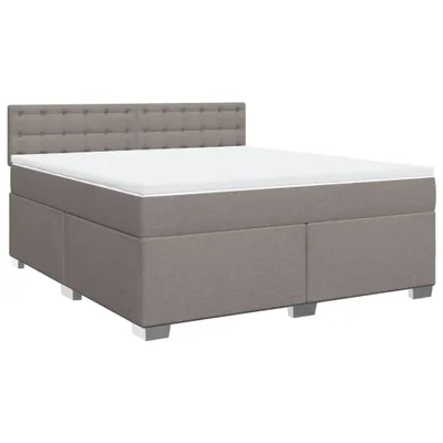Zdjęcie produktu dla vidaXL Łóżko sprężynowe z materacem Taupe 180x200 cm tkanina