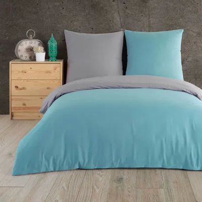 Produktbild von Buymax® Bettwäsche Bettbezug 135x200 cm, Kopfkissenbezug 80x80 cm 2 teilig Deckenbezug Set aus 100% Baumwolle Renforce mit Reissverschluss