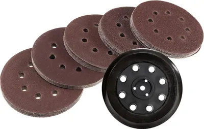 Produktbild von Klett Schleifscheiben Sortiment 50 Blatt 125mm + Schleifpapierteller für Bosch PEX Skil