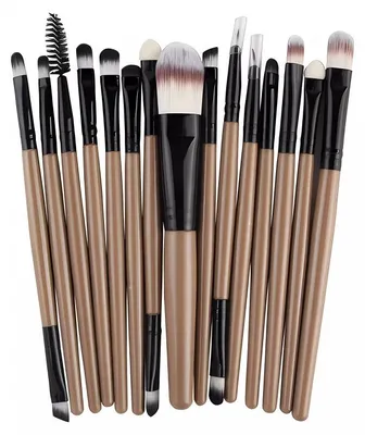 Image de Verk 24381 Set de 20 pinceaux de maquillage marron et noir