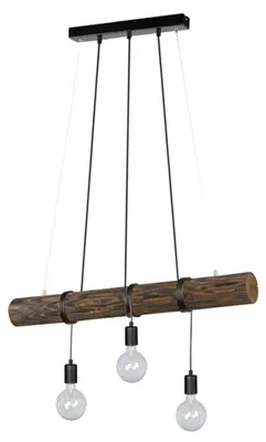 Produktbild von Hängelampe, Holz Metall, schwarz, Höhenverstellbar, 3x E27