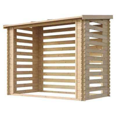 Image de Bois Etagère à bois de chauffage - 4,3 m3 - L146xL232xH199 cm - Etagère à bois de cheminée extérieure - Support à bois pour jardin - Conteneur à vélos / Remise - Toit imperméable - TIMBELA M202