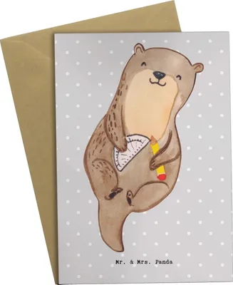 Produktbild von Mr. & Mrs. Panda Glückwunschkarte Technischer Produktdesigner Herz - Grau Pastell - Geschenk, Beileidskarte, einladungskarten, vatertagskarte, hochzeitskarten