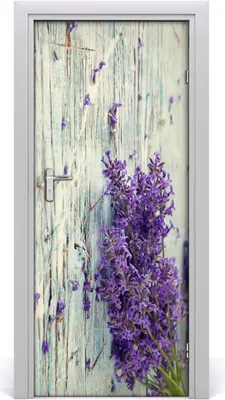 Produktbild von Tulup Türaufkleber 85x205 cm Dekorative Aufkleber Selbstklebend Wasserdichte Tapete Abnehmbar Schlafzimmer Wohnzimmer Wohnkultur - Lavendel Holz