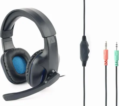 Obrázok produktu pre Gembird GHS-04, Kábel, Hranie, 20 - 20000 Hz, 419 g, Slúchadlá s mikrofónom, Čierna