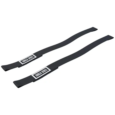 Produktbild von Gorilla Sports Liftings Straps schwarz-weiß | Klimmzug Kabelzug Kreuzheben Fitness Gewichtheben