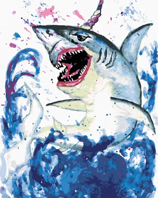 Produktbild von Zuty - Malen nach Zahlen - VON HAIFISCH ZU EINHORN, 40x50 cm, ohne Keilrahmen