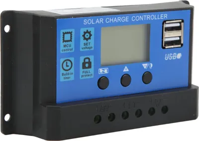 Produktbild von 12V 24V Solarladeregler USB-Anschluss Überladeschutz Panel Batterieregler mit LCD-Display 10A