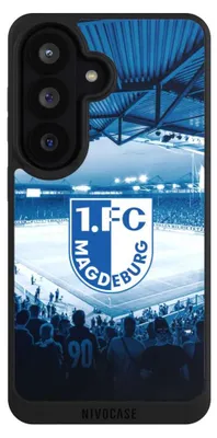 Produktbild von NIVOCASE Handyhülle für Samsung Galaxy S26  Hülle NIVOpure Case Schwarz Stadion 1. FC Magdeburg 1. FCM
