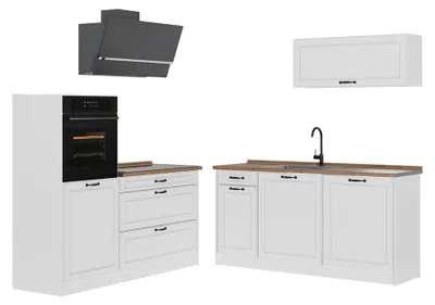 Image de Cuisine Vicco R-Line Blanc campagne/Blanc 160cm plan de travail Chêne doré, Model 67723
