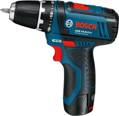 Image de Bosch GSR 10,8-2-LI Professional, Lithium-Ion (Li-Ion), 10.8 V, 2.0 Ah, 169 mm, 178 mm, 950 g
