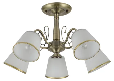 Zdjęcie produktu dla Lampa sufitowa białe klosze Losanna patyna-biała 5xE27x40W metal wym:30x54x54cm IP20 Candellux