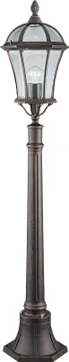 Obrázok produktu pre Rustikálna stojacia lampa Capri výška 95 cm hnedá s čírym skleneným tienidlom IP23