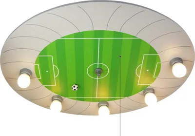 Produktbild von Niermann Leuchten Deckenleuchte Fussball-Stadion - Maße: 71 cm x 53 cm x 7 cm - Farbe: grün, silber; 668