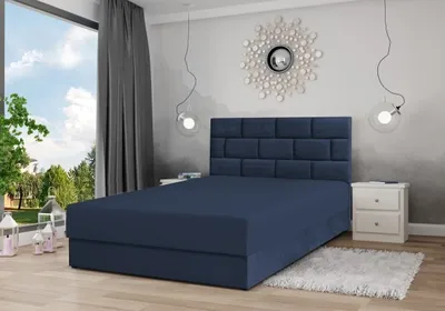 Produktbild von Boxspringbett Majorka mit Bettkasten inklusive Matratze Lieferung bis in die Wohnung Doppelbett 140 cm (Fresh 11 - blau)