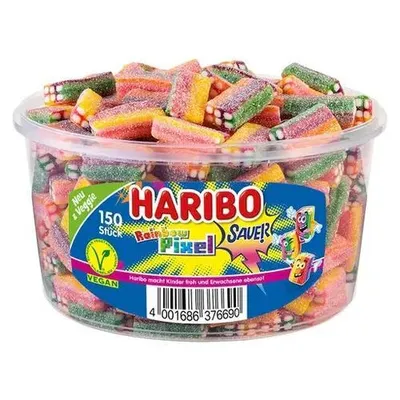 Produktbild von Haribo Rainbow Pixel 150 Stück in der Dose
