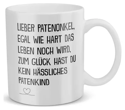 Produktbild von 22Feels Patenonkel Geschenk Taufpate Tasse Pate Taufe Geburtstag Weihnachten Herrentag Männer Kaffeetasse Haferl