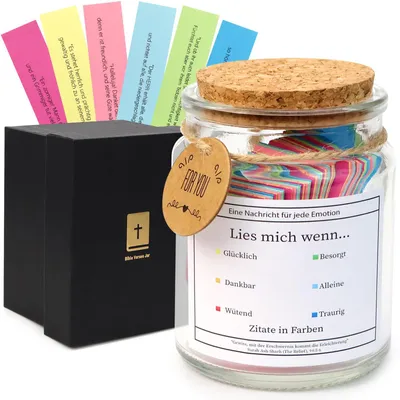 Bibelglas mit 90 Bibelversen auf Deutsch – Geschenk für Christen