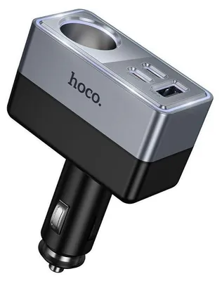 Immagine prodotto di Caricabatteria da auto Hoco con 1 porta USB-A, 2 porte USB-C e 1 presa accendisigari, PD QC3.0, max 165 W/24 V, Z65A, nero