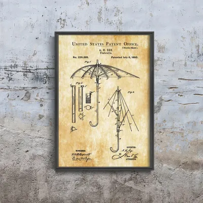 Produktbild von Poster - Canvas - Leinwand - 21 cm x 29,7 cm - Fotoposter - Leinwandkunst - Umbrella Ege United States Patent