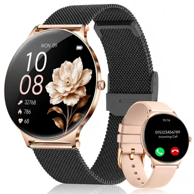 Produktbild von 2026 Smartwatch Damen Ultradünn mit 1,56" AMOLED und 20 Tage AkkuIP68+5ATM Fitnessuhr,Bluetooth-Anruf,sowie SpO2,Herzfrequenz für Android und iOS