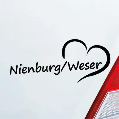 Produktbild von Autoaufkleber Nienburg Weser Herzschlag Schwarz Glanz ca. 19x10cm
