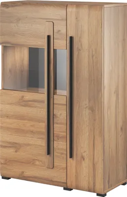 Produktbild von Furniture24 Vitrine TULSA 42 Vitrinenschrank 2 Türiger Schrank Wohnzimmerschrank Grandson Eiche ohne Beleuchtung