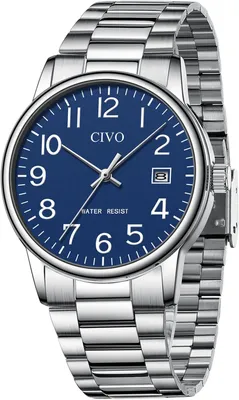 Produktbild von Herrenuhr Edelstahl Armbanduhr Herren Analog Uhren Herren Quarz mit Datum Wasserdicht Männer Uhr Vintage Klassisch Casual