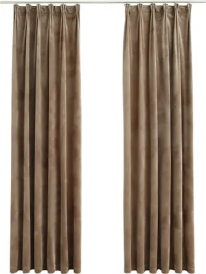 Immagine prodotto di vidaXL Tende oscuranti con ganci 2 pezzi velluto beige 140x225 cm