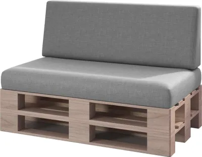 Produktbild von sunnypillow 2er Palettenkissen Set mit abnehmbarem Bezug Sitzkissen + Rückenkissen | Grau |