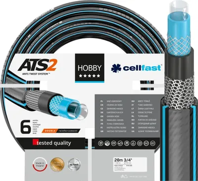Zdjęcie produktu dla Wąż Ogrodowy do Wody 6 Warstwowy z Oplotem 3/4" 20m Mocny HOBBY ATS2 CELLFAST
