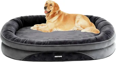 Productafbeelding van Hondenbed voor grote honden - 106 x 79 cm - 10 cm dik - met opstaande rand - wasbaar met afneembare hoes