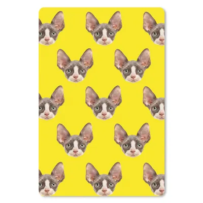 Produktbild von MuchoWow® Mauspad Mousepad Katze - Muster - Gelb 18x27 cm - Mousepads - Maus Mat - Pad - Mausunterlage
