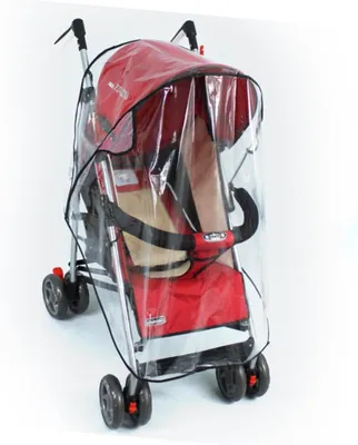 Image de Housse de pluie pour poussette - Protection pour poussette - Protège bébé - Adaptable à la plupart des modèles - 128 x 88 cm - Transparent