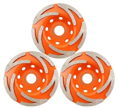 Obrázek produktu pro Diamantové brusné kotouče 115 mm, sada 3 kusů, pro beton a kámen, zrnitost 40/50