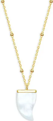 Produktbild von AnhängerKette - Silber gold - Zahn mit Steinen
