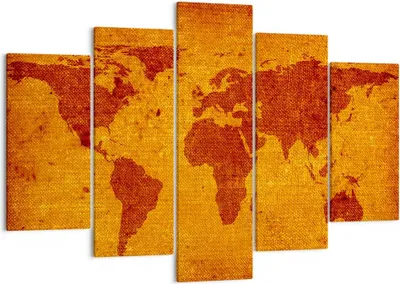 Produktbild von Bild auf Leinwand - Leinwandbild - Alte Karte Kontinente Reisen Welt - 150x100cm - Wand Bild - Wanddeko - Leinwanddruck - Bilder - Kunstdruck - Leinwand bilder - Wandkunst - EA150x100-0396