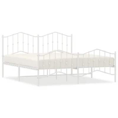 Obrázek produktu pro Rám postele s čelem a nohama kovový bílý 183x213 cm