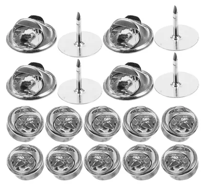 Productafbeelding van Achterkantjes voor speldjes - 20 stuks - Voor het bevestigen van speldjes - Zilver - 1,00 x 1,00 x 0,80 cm