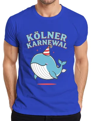 Obrázok produktu pre Kolínska karnevalová veľryba Party Jeck Fastelovend Cute Gift Pánske tričko, modrá, XL
