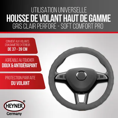 Image de HEYNER® Housse de volant 37-39 cm, souple, adhérente, grise, antidérapante