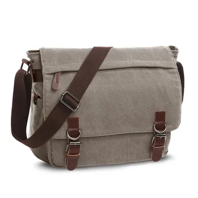 Produktbild von TANTOMI Umhängetaschen Herren, Schultasche aus Canvas, Arbeitstasche für 15,6 Zoll Laptop, Aktentasche Messenger Bags Herren